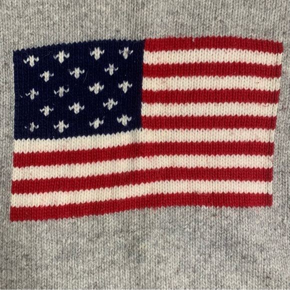Vintage Artesanias Ishka Wool Sweater Double Sided American Flag - Picture 2 of 7
